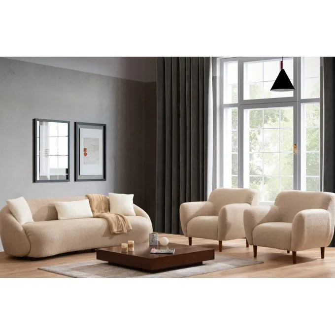 Siena (230 x 75 x 94 cm) Cappuccino 3-sitssoffa