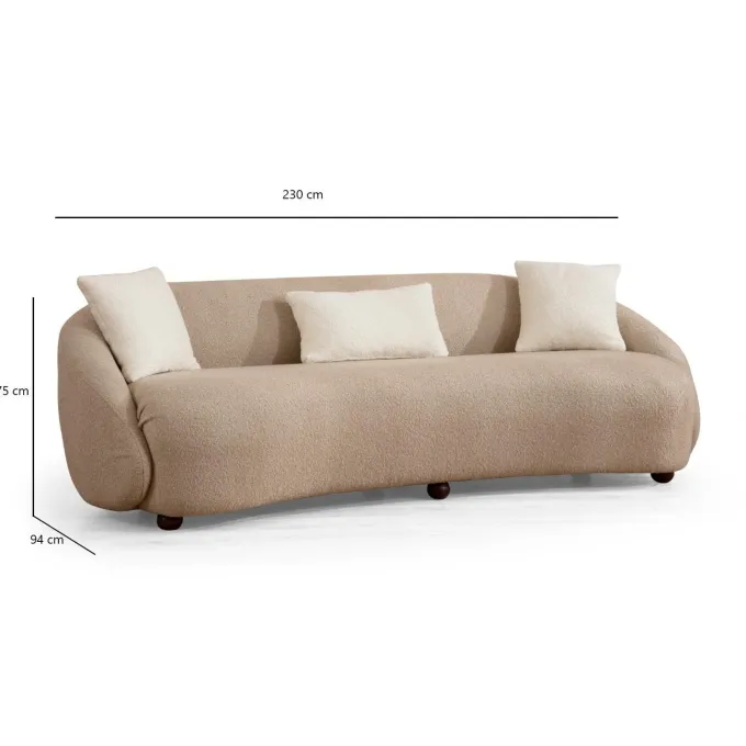 Siena (230 x 75 x 94 cm) Cappuccino 3-sitssoffa