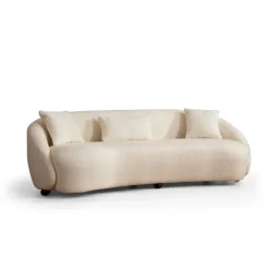 Siena Cream Bouclette (230 x 75 x 94 cm) Cream 3-sitssoffa