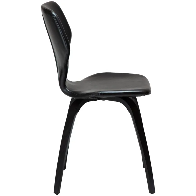 S.I.T Stol Vintage Black Art.Leather, Black Oak