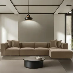 Sora (350 x 65 x 190 cm) Hörnsoffa Brun