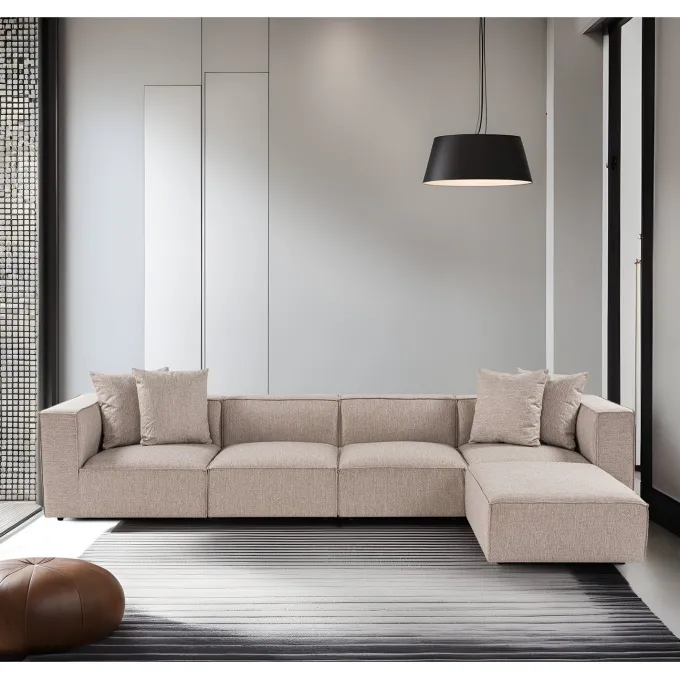 Sora (350 x 65 x 190 cm) Hörnsoffa Sandbeige