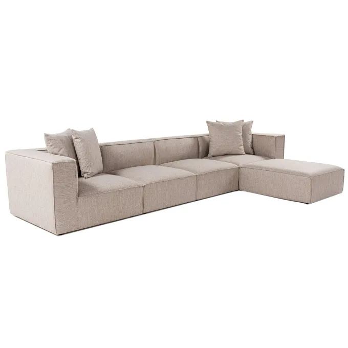 Sora (350 x 65 x 190 cm) Hörnsoffa Sandbeige