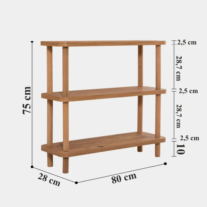 Step (80 x 75 x 28 cm) Bokhylla Atlantic Pine