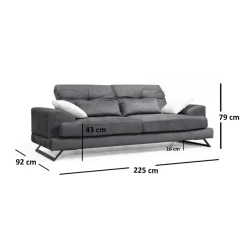 Österlen 3-sits Antracit