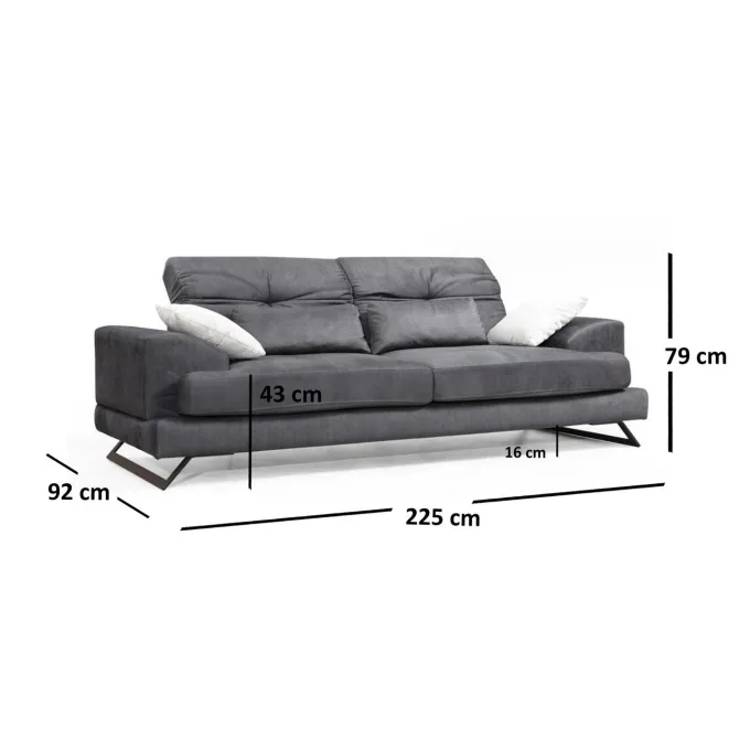 Österlen 3-sits Antracit