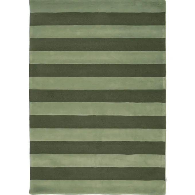Stripe Boucle Matta Grön