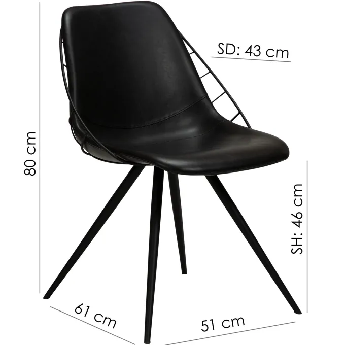Sway Stol Vintage Black Art.Leather