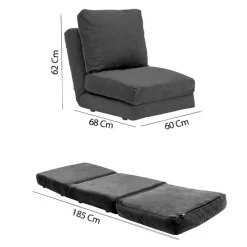 Taida (29 x 125 x 63 cm) Grå 1-sits bäddsoffa