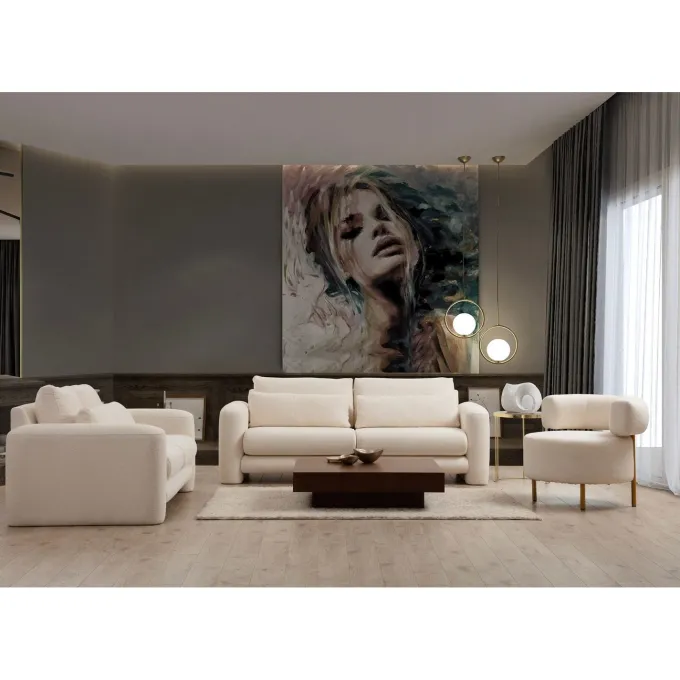 Tallinn (215 x 97 x 73 cm) 3-sitssoffa Creme