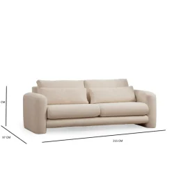 Tallinn (215 x 97 x 73 cm) 3-sitssoffa Creme