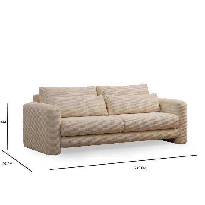Tallinn (215 x 97 x 73 cm) 3-sitssoffa Beige