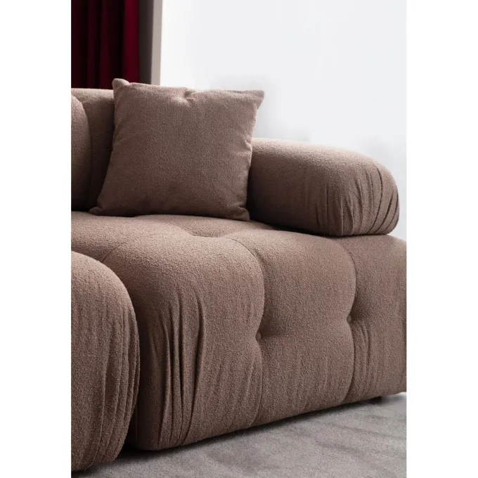 Tallinn 3-sits med puff (300-200 x 100 x 80 cm) Hörnsoffa Cappuccino