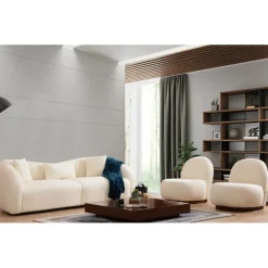 Tbilisi (236 x 76 x 91 cm) Creme 3-sitssoffa