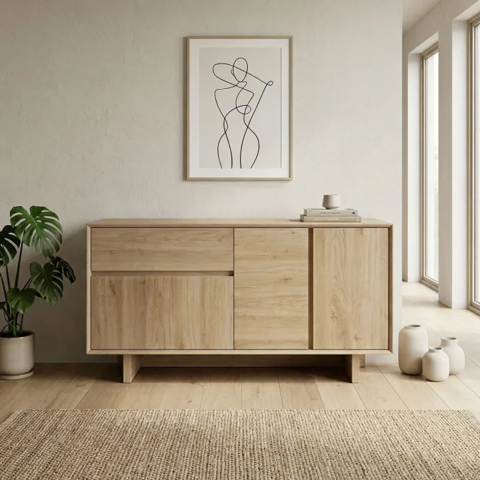 Tbilisi (146 x 76 x 45 cm) Konsolbord Naturlig ek