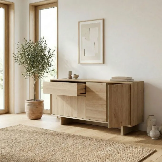 Tbilisi (146 x 76 x 45 cm) Konsolbord Naturlig ek
