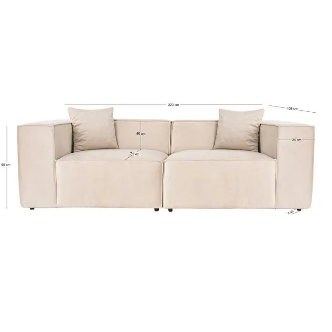 Tbilisi 2-sits (220 x 108 x 65 cm) 2-sitssoffa Kräm