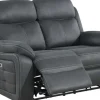 Teddy 2-Sits Reclinersoffa Grått Microfibertyg