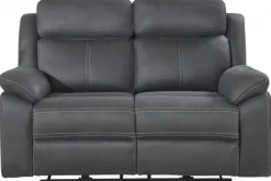 Teddy 2-Sits Reclinersoffa Grått Microfibertyg
