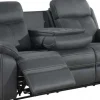 Teddy 3-Sits Reclinersoffa Grått Microfibertyg