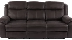 Teddy 3-Sits Reclinersoffa brungrått tyg