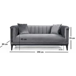Trendy (190 x 79 x 89 cm) Mörkgrå 2-sitssoffa
