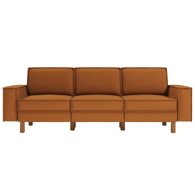 Tucson Extra (238 x 89 x 87 cm) 3-sitssoffa Karamell valnöt