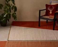Una Spårbar Ullmatta Rust/Beige/Off White 180x270 cm