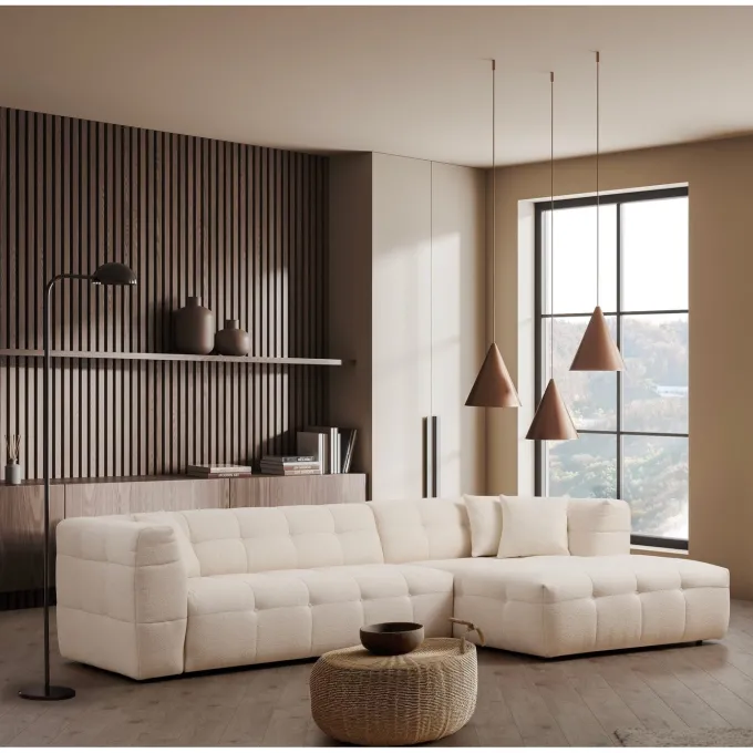 Vaduz Corner (300-150 x 100 x 72 cm) Beige Hörnsoffa Höger