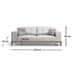Valparaiso 3-sits (223 x 91 x 85 cm) Grå 3-sits bäddsoffa