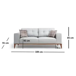 Valparaiso 2-sits (184 x 91 x 85 cm) Grå 2-sits bäddsoffa