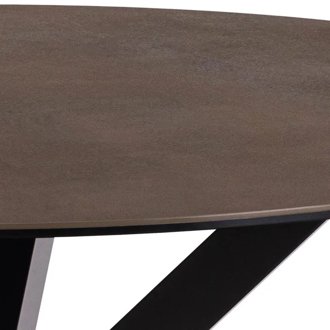 Verdun Matbord Rund 119 cm Rostbrun Keramik