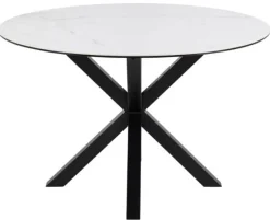 Verdun Matbord Rund 119 cm Rund Vit Keramik