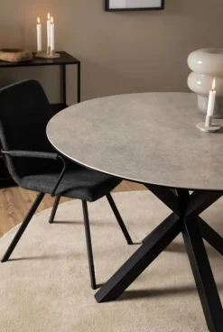 Verdun Matbord Rund 119 cm Rund Grå Keramik