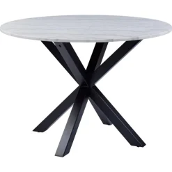 Verdun Matbord Rund 110 cm Vit Marmor