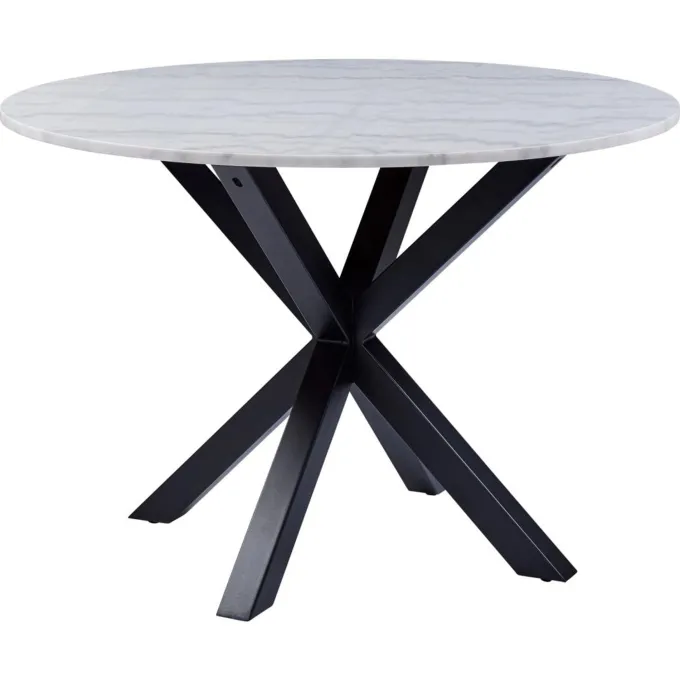 Verdun Matbord Rund 110 cm Vit Marmor