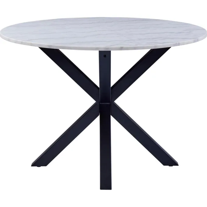 Verdun Matbord Rund 110 cm Vit Marmor