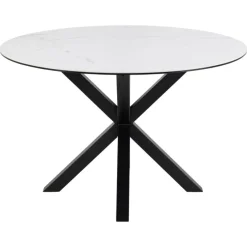 Verdun Matbord Rund 119 cm Vit Keramik