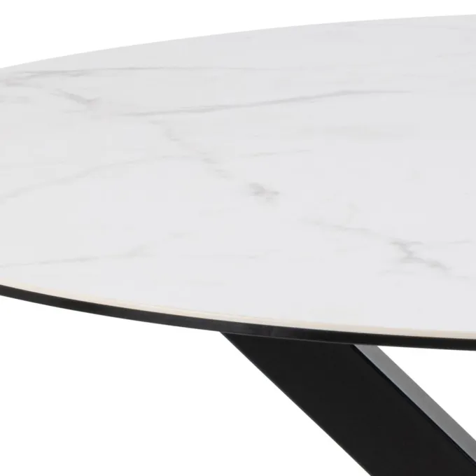 Verdun Matbord Rund 119 cm Vit Keramik