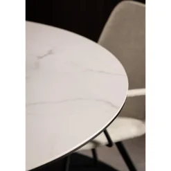 Verdun Matbord Rund 119 cm Vit Keramik