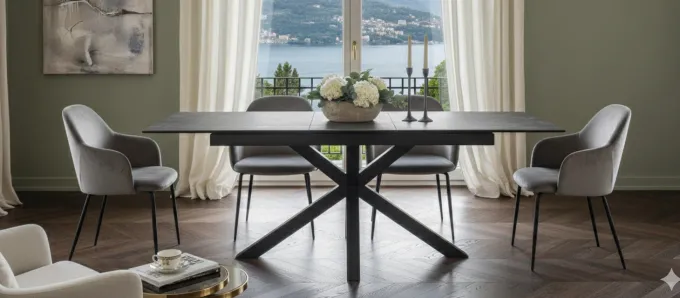 Verdun Matbord 100x200-240 cm Svart Fairbanks