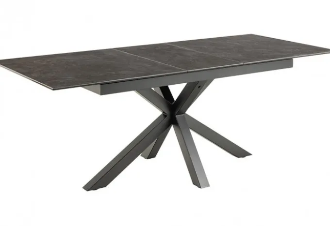 Verdun Matbord 90x160-210 cm Svart Keramik