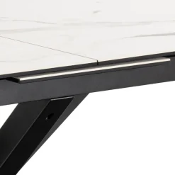 Verdun Matbord 90x160-210 cm Vit Keramik