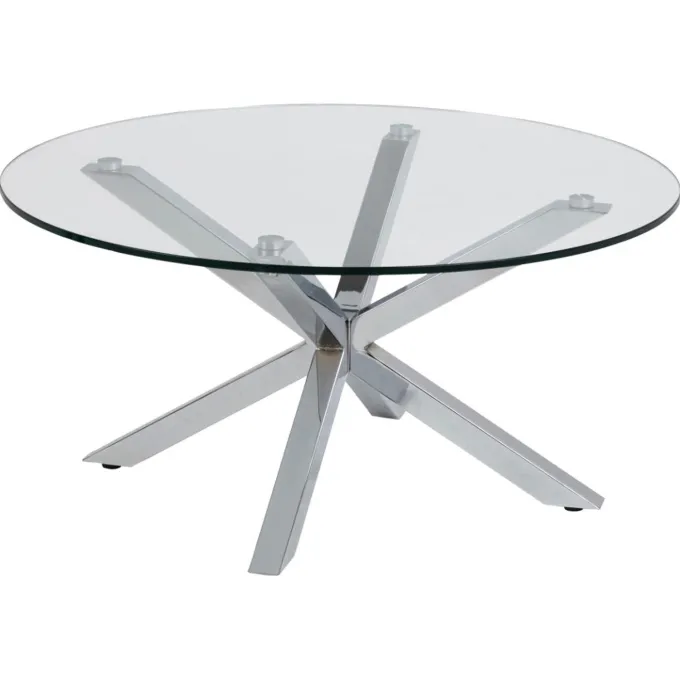 Verdun Soffbord Rund 82 cm Glas/Krom