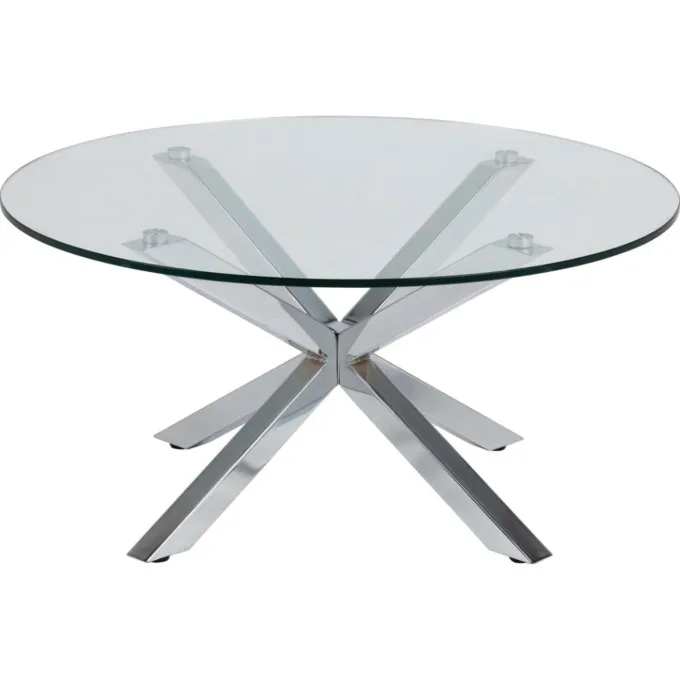 Verdun Soffbord Rund 82 cm Glas/Krom