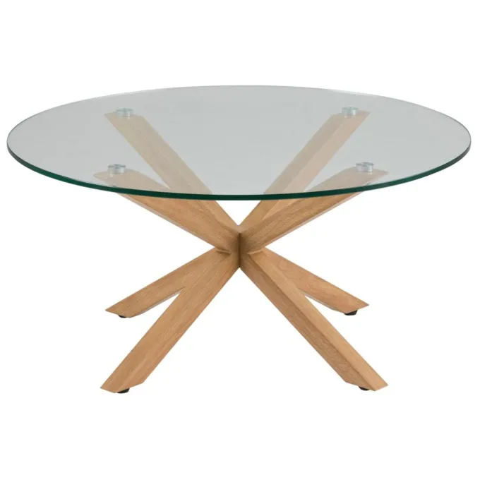 Verdun Soffbord Rund 82 cm Glas/Ek