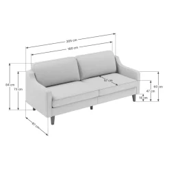 Vernier 3-sits soffa Karamell valnöt