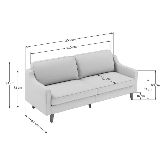 Vernier 3-sits soffa Lax valnöt