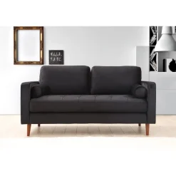Verona (175 x 90 x 70 cm) 2-sitssoffa Svart ek