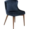 Vetro Stol Midnight Blue Velvet, Oak